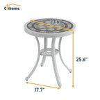 CLIHOME 3-Piece Patio Cast Aluminum Bistro Table and Chairs Set