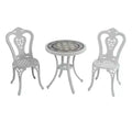 CLIHOME 3-Piece Durable Outdoor Cast Aluminum Bistro Table and Chairs Set