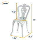 CLIHOME 3-Piece Durable Outdoor Cast Aluminum Bistro Table and Chairs Set