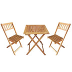 BestMassage 3-Pieces Acacia Wood Folding Bistro Set Outdoor Dining Set, Natural