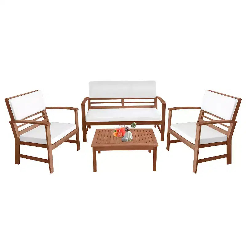 BestMassage 4-Piece Patio Bistro Set Outdoor Patio Furniture for Backyard Garden