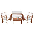 BestMassage 4-Piece Patio Bistro Set Outdoor Patio Furniture for Backyard Garden