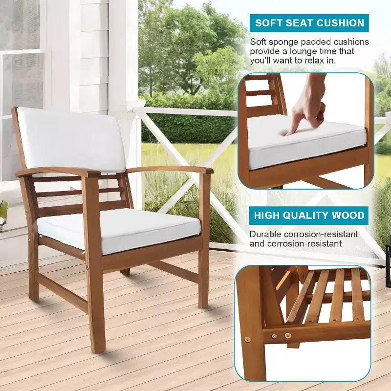 BestMassage 4-Piece Patio Bistro Set Outdoor Patio Furniture for Backyard Garden