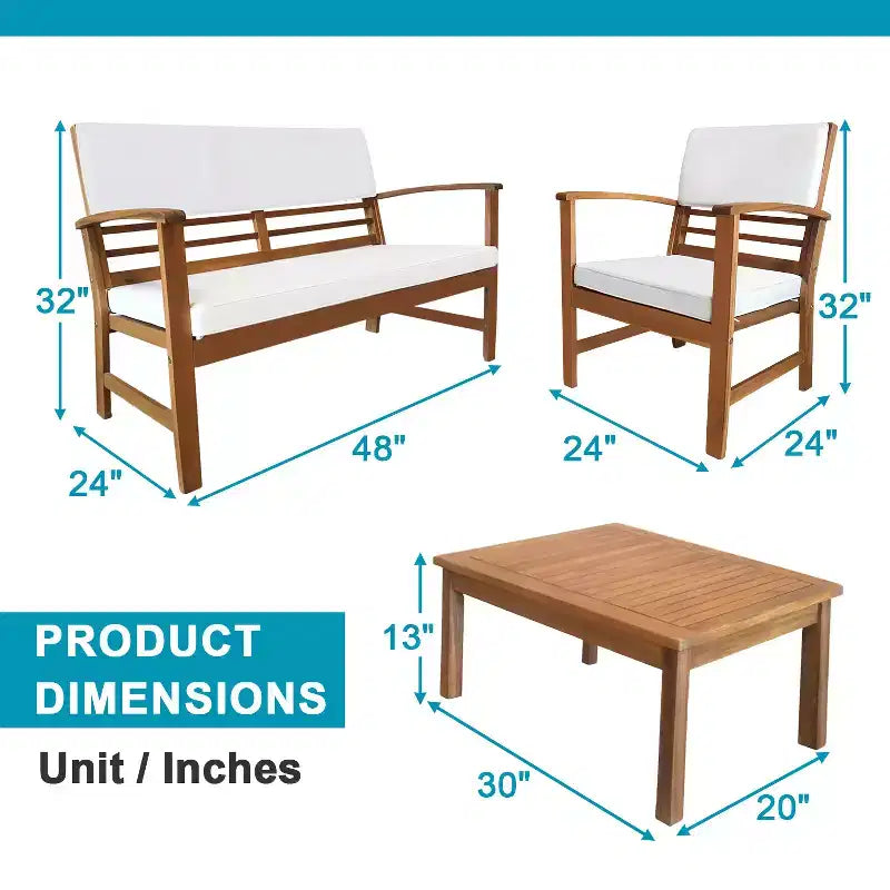 BestMassage 4-Piece Patio Bistro Set Outdoor Patio Furniture for Backyard Garden