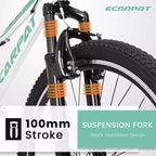 Zeus & Ruta 26 Mountain Bike with 21-Speed Gear, Front Suspension, V-Brake, Carbon Steel Frame Bicycle for Teens and Women