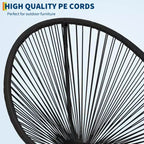 3 Piece Patio Furniture Set Acapulco Chairs Woven Rope Chairs and Glass Top Table for Outdoor Patio Conversation Bistro Sets All Weather