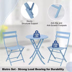 3 Piece Patio Set,Folding Patio Table and Chairs, Folding Outdoor Patio Furniture Sets,Weather Resistant Conversation Set for Yard Garden
