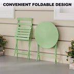 3 Piece Patio Set,Folding Patio Table and Chairs, Folding Outdoor Patio Furniture Sets,Weather Resistant Conversation Set for Yard Garden