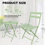 3 Piece Patio Set,Folding Patio Table and Chairs, Folding Outdoor Patio Furniture Sets,Weather Resistant Conversation Set for Yard Garden