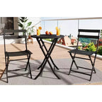 3 Piece Patio Set,Folding Patio Table and Chairs, Folding Outdoor Patio Furniture Sets,Weather Resistant Conversation Set for Yard Garden