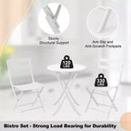 3 Piece Patio Set,Folding Patio Table and Chairs, Folding Outdoor Patio Furniture Sets,Weather Resistant Conversation Set for Yard Garden