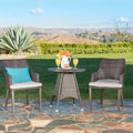 Christopher Knight Home Hillhurst Outdoor Round Wicker 3 Piece Bistro Set