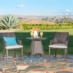 Christopher Knight Home Hillhurst Outdoor Round Wicker 3 Piece Bistro Set