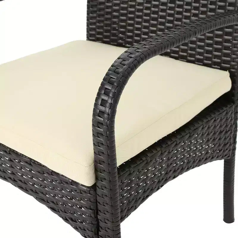 GDFStudio Peterson Outdoor Wicker 3 Piece Bistro Set with Cushion