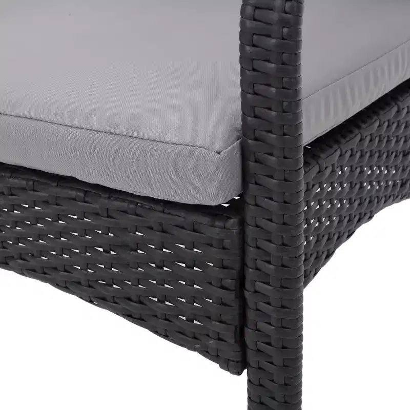 GDFStudio Peterson Outdoor Wicker 3 Piece Bistro Set with Cushion