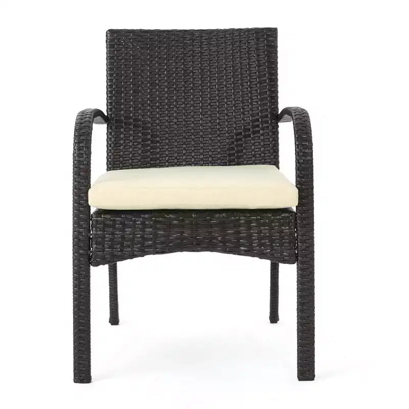 GDFStudio Peterson Outdoor Wicker 3 Piece Bistro Set with Cushion