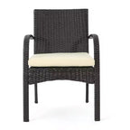 GDFStudio Peterson Outdoor Wicker 3 Piece Bistro Set with Cushion