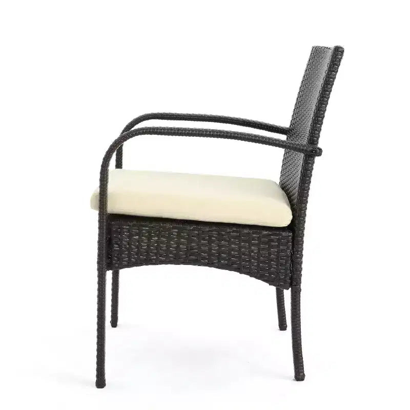 GDFStudio Peterson Outdoor Wicker 3 Piece Bistro Set with Cushion