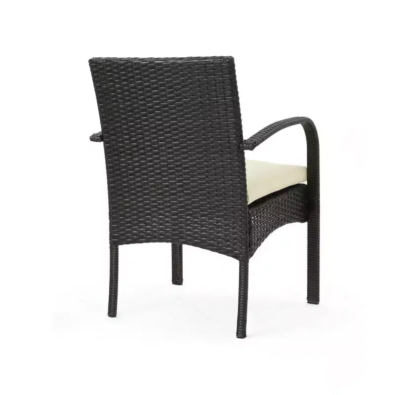 GDFStudio Peterson Outdoor Wicker 3 Piece Bistro Set with Cushion