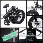 Electric Bike for Adults,20 x 4.0 Fat Tire Folding Ebike,500W 48V Removable Battery and 7-Speed Gears Ideal for Commuting