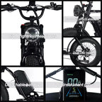 Electric Mountain Bike for Adults, 20 x 4.0 Fat Tire, 750W Motor with 48V 15.6Ah Removable Battery
