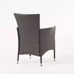 GDFStudio Harry 3 Piece Outdoor Bistro Set with Round Wicker Table and Chairs