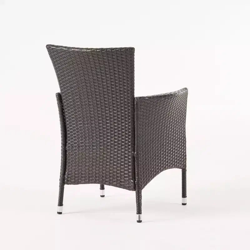 GDFStudio Harry 3 Piece Outdoor Bistro Set with Round Wicker Table and Chairs