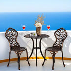 Outdoor 3-Piece Cast Aluminum Leaf Bistro Set