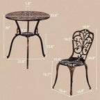 Outdoor 3-Piece Cast Aluminum Iris Bistro Set