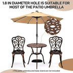 Outdoor 3-Piece Cast Aluminum Iris Bistro Set