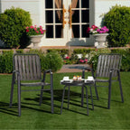 3-Piece Metal and Plastic Outdoor Bistro Set with Table