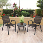 3-Piece Metal and Plastic Outdoor Bistro Set with Table