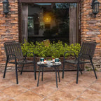 3-Piece Metal and Plastic Outdoor Bistro Set with Table