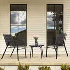 3-Piece Metal and Plastic Outdoor Bistro Set with Table