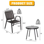 3-Piece Metal and Plastic Outdoor Bistro Set with Table