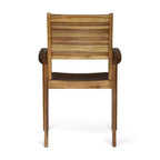 GDFStudio Wisner Outdoor Acacia Wood 3 Piece Bistro Set with Slatted Design