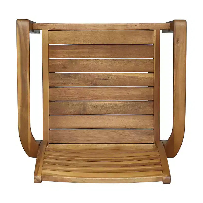 GDFStudio Wisner Outdoor Acacia Wood 3 Piece Bistro Set with Slatted Design