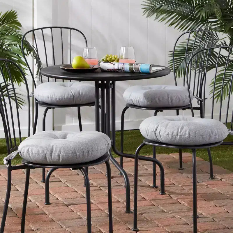 15 Round Outdoor Bistro Chair Cushion (Set of 4)