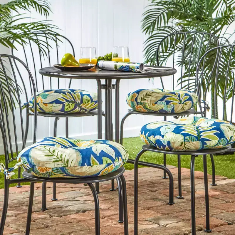 15 Round Outdoor Bistro Chair Cushion (Set of 4)