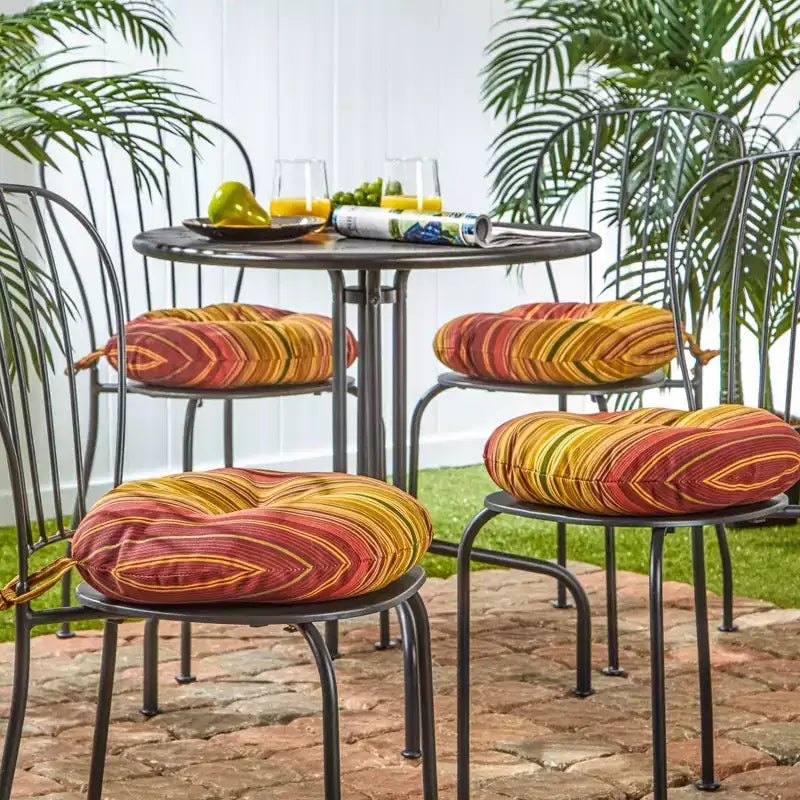 15 Round Outdoor Bistro Chair Cushion (Set of 4)