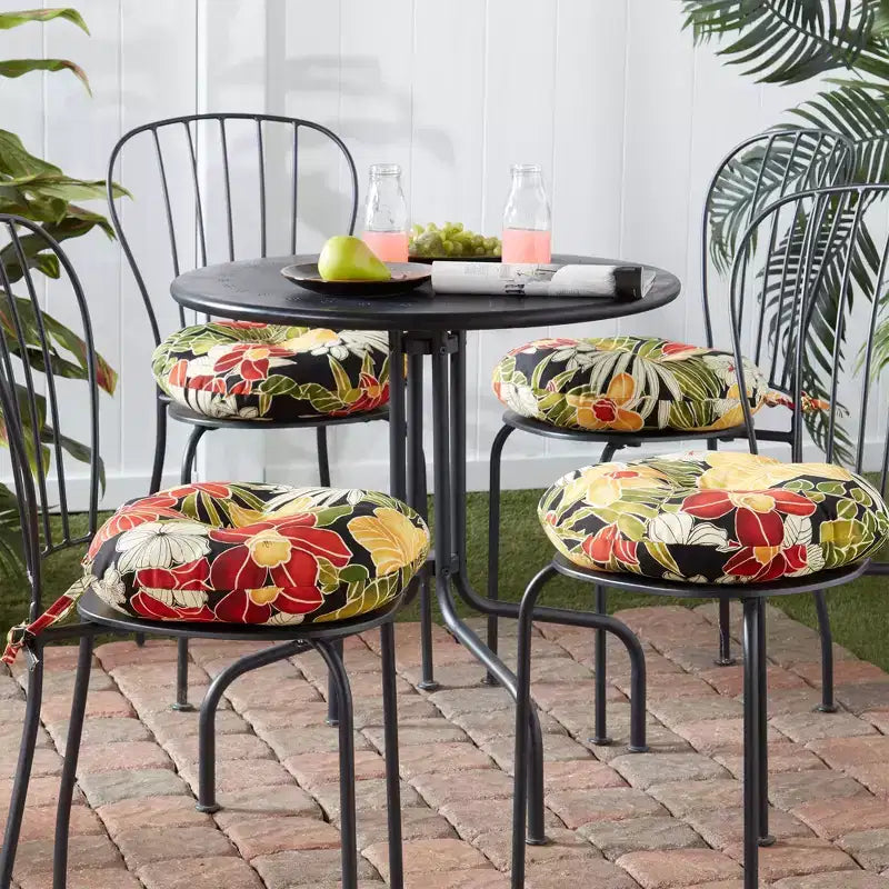 15 Round Outdoor Bistro Chair Cushion (Set of 4)