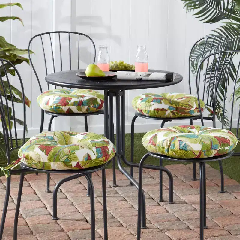 15 Round Outdoor Bistro Chair Cushion (Set of 4)