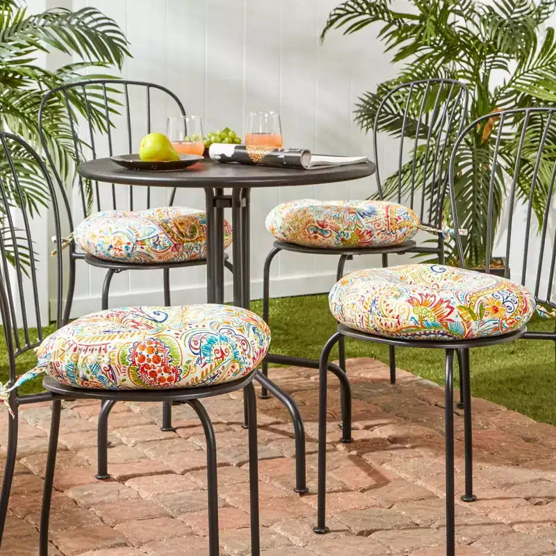 15 Round Outdoor Bistro Chair Cushion (Set of 4)