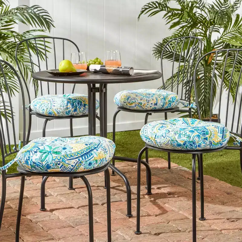 15 Round Outdoor Bistro Chair Cushion (Set of 4)