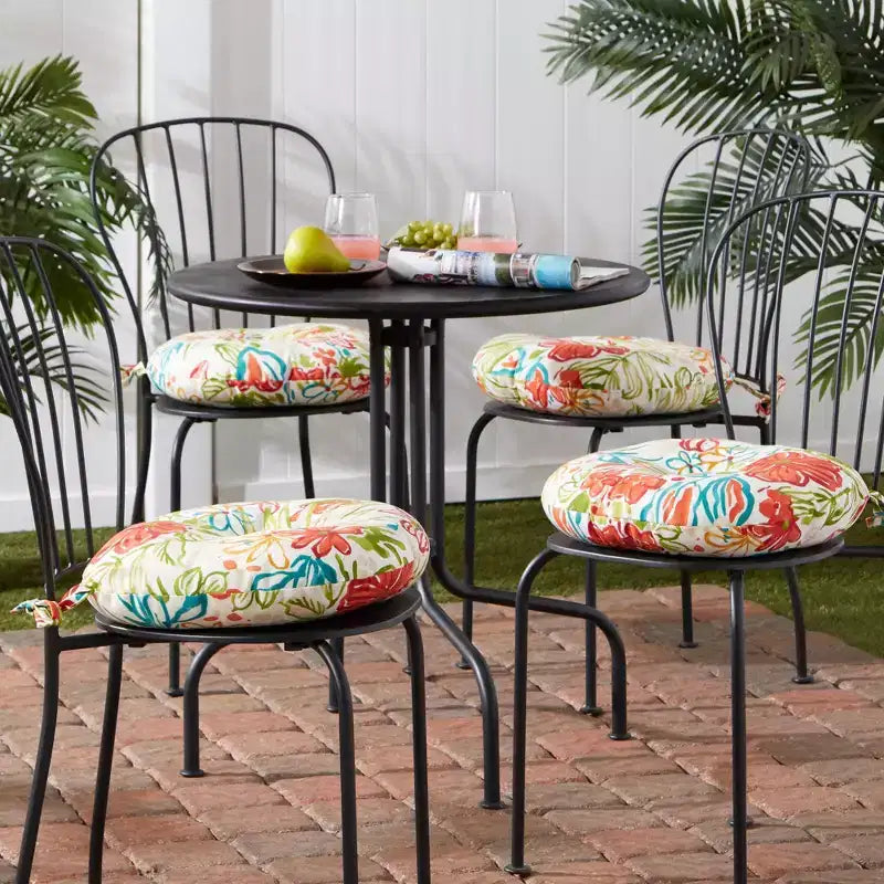 15 Round Outdoor Bistro Chair Cushion (Set of 4)