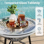 Heynemo 3 Piece Patio Bistro Set, Outdoor Acapulco Chair and Table Set, All-Weather Patio Furniture Set for Yard Balcony Poolside