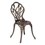 Outdoor 3-Piece Cast Aluminum Tulip Bistro Set