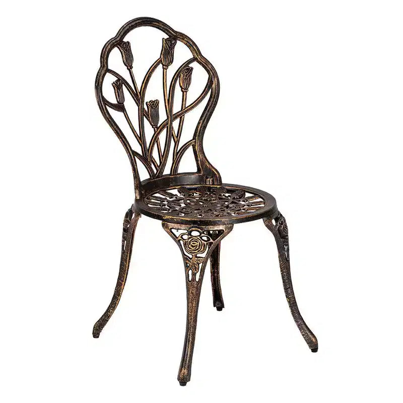 Outdoor 3-Piece Cast Aluminum Tulip Bistro Set