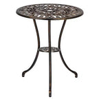 Outdoor 3-Piece Cast Aluminum Tulip Bistro Set