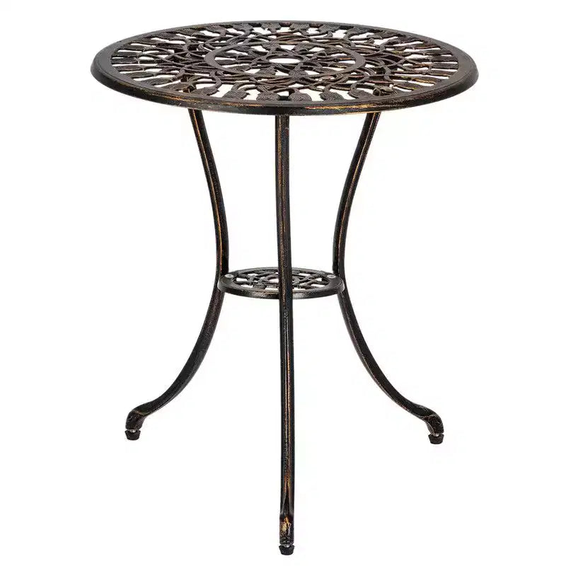 Outdoor 3-Piece Cast Aluminum Tulip Bistro Set